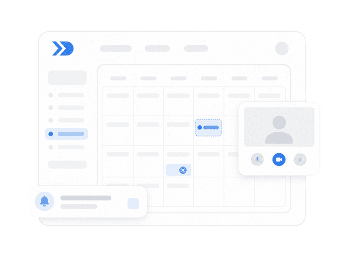 CODEX TO GENERATE: Calendar overflowing with demo call blocks and a frustrated clock